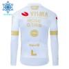 Wielershirt 2024 Jumbo-Visma Lease A Bike Lange Mouw Winter Thermal Fleece Wit
